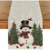 Artoid Mode Snowman Christmas Birds Trees Table Runner, Seasonal Winter Xmas Holiday Kitchen Dining Table Decoration for Indoor Outdoor Home Party Decor 13 x 72 Inch(Silver)