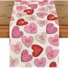 Artoid Mode Ture Love Heart Valentine’s Day Table Runner, Seasonal Kitchen Dining Table Decoration for Home Party Decor 13×72 Inch(Pink)