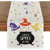 Artoid Mode Wizzard Hat Witch Vibes Brew Broom Halloween Table Runner, I Put a Spell On You Kitchen Dining Table Decoration for Home Party Decor 13×72 Inch