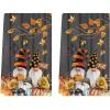 Artoid Mode Wood Pumpkin Gnome Fall Kitchen Towels Dish Towels, 18×26 Inch Farmhouse Maple Leaves Sunflower Decoration Hand Towels Set of 2(Black)