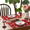 Artoid Mode Black Red Buffalo Plaid Love Valentine Placemats Set of 4, 12×18 Inch Seasonal Anniversary Holiday Table Mats for Party Kitchen Dining Decoration(Red)