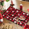 Artoid Mode Black Red Buffalo Plaid Love Valentine Placemats Set of 4, 12×18 Inch Seasonal Anniversary Holiday Table Mats for Party Kitchen Dining Decoration(Black/Red)