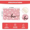 Artoid Mode Black Red Buffalo Plaid Love Valentine Placemats Set of 4, 12×18 Inch Seasonal Anniversary Holiday Table Mats for Party Kitchen Dining Decoration(Pink)