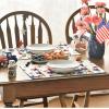 Artoid Mode Poppy Flowers Leaves 4th of July Placemats Set of 4, 12×18 Inch Memorial Day Patriotic Featival Holiday Table Mats for Party Kitchen Dining Decoration(Beige)