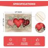 Artoid Mode Valentine Placemats Set of 4, 12×18 Inch Hearts Love Eucalyptus Wood Anniversary Wedding Table Mats for Party Kitchen Dining Decoration(Red/Wood)