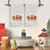 Artoid Mode Beige Stripes Gingerbread Candy Christmas Kitchen Towels Dish Towels, 18×26 Inch Farmhouse Holiday Winter Decoration Cleaning Set of 2(Beige)