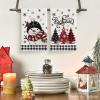 Artoid Mode Black Red Xmas Tree Snowman Christmas Kitchen Towels Dish Towels, 18×26 Inch Holiday Bird Believe Winter Decoration Hand Towels Set of 2(Black/Beige)