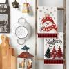 Artoid Mode Black Red Xmas Tree Snowman Christmas Kitchen Towels Dish Towels, 18×26 Inch Holiday Bird Believe Winter Decoration Hand Towels Set of 2(Red/Black)