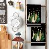 Artoid Mode Blue Xmas Tree Star Christmas Kitchen Towels Dish Towels, 18×26 Inch Farmhouse Snowflakes Decoration Cleaning Set of 2(Black)