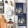 Artoid Mode Blue Xmas Tree Star Christmas Kitchen Towels Dish Towels, 18×26 Inch Farmhouse Snowflakes Decoration Cleaning Set of 2(Blue)