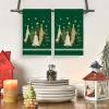 Artoid Mode Blue Xmas Tree Star Christmas Kitchen Towels Dish Towels, 18×26 Inch Farmhouse Snowflakes Decoration Cleaning Set of 2(Green)