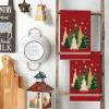 Artoid Mode Blue Xmas Tree Star Christmas Kitchen Towels Dish Towels, 18×26 Inch Farmhouse Snowflakes Decoration Cleaning Set of 2(Red)