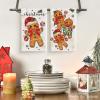 Artoid Mode Gingerbread Candy Christmas Kitchen Towels Dish Towels, 18×26 Inch Holiday Holly Xmas Ball Winter Decoration Hand Towels Set of 2(Beige)