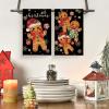 Artoid Mode Gingerbread Candy Christmas Kitchen Towels Dish Towels, 18×26 Inch Holiday Holly Xmas Ball Winter Decoration Hand Towels Set of 2(Black)