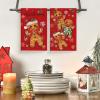 Artoid Mode Gingerbread Candy Christmas Kitchen Towels Dish Towels, 18×26 Inch Holiday Holly Xmas Ball Winter Decoration Hand Towels Set of 2(Red)