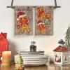 Artoid Mode Gingerbread Candy Christmas Kitchen Towels Dish Towels, 18×26 Inch Holiday Holly Xmas Ball Winter Decoration Hand Towels Set of 2(Wood)