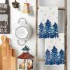 Artoid Mode Pink Xmas Tree Christmas Kitchen Towels Dish Towels, 18×26 Inch Farmhouse Snowflakes Winter Decoration Cleaning Set of 2(Blue)