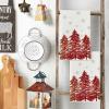 Artoid Mode Pink Xmas Tree Christmas Kitchen Towels Dish Towels, 18×26 Inch Farmhouse Snowflakes Winter Decoration Cleaning Set of 2(Red)