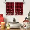 Artoid Mode Red Buffalo Plaid Snowflakes Christmas Kitchen Towels Dish Towels, 18×26 Inch Farmhouse Holiday Winter Decoration Cleaning Set of 2