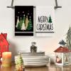 Artoid Mode Red Xmas Tree Merry Christmas Kitchen Towels Dish Towels, 18×26 Inch Farmhouse Star Snowflakes Decoration Cleaning Set of 2(Black)