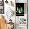 Artoid Mode Red Xmas Tree Merry Christmas Kitchen Towels Dish Towels, 18×26 Inch Farmhouse Star Snowflakes Decoration Cleaning Set of 2(Black)