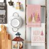 Artoid Mode Red Xmas Tree Merry Christmas Kitchen Towels Dish Towels, 18×26 Inch Farmhouse Star Snowflakes Decoration Cleaning Set of 2(Pink)