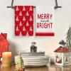 Artoid Mode Xmas Tree Christmas Kitchen Towels Dish Towels, 18×26 Inch Farmhouse Holiday Merry and Bright Winter Decoration Cleaning Set of 2