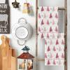 Artoid Mode Xmas Tree Christmas Kitchen Towels Dish Towels, 18×26 Inch Farmhouse Snowflakes Holiday Decoration Cleaning Set of 2(Pink)