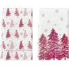Artoid Mode Blue Xmas Tree Christmas Kitchen Towels Dish Towels, 18×26 Inch Farmhouse Holiday Snowflake Winter Decoration Cleaning Set of 2(Pink)