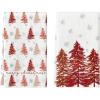 Artoid Mode Blue Xmas Tree Christmas Kitchen Towels Dish Towels, 18×26 Inch Farmhouse Holiday Snowflake Winter Decoration Cleaning Set of 2(Red)
