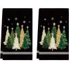 Artoid Mode Blue Xmas Tree Star Christmas Kitchen Towels Dish Towels, 18×26 Inch Farmhouse Snowflakes Decoration Cleaning Set of 2(Black)