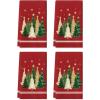 Artoid Mode Blue Xmas Tree Star Christmas Kitchen Towels Dish Towels, 18×26 Inch Farmhouse Snowflakes Decoration Cleaning Set of 2(Red)