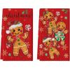 Artoid Mode Gingerbread Candy Christmas Kitchen Towels Dish Towels, 18×26 Inch Holiday Holly Xmas Ball Winter Decoration Hand Towels Set of 2(Red)