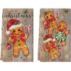 Artoid Mode Gingerbread Candy Christmas Kitchen Towels Dish Towels, 18×26 Inch Holiday Holly Xmas Ball Winter Decoration Hand Towels Set of 2(Wood)