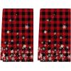 Artoid Mode Red Buffalo Plaid Snowflakes Christmas Kitchen Towels Dish Towels, 18×26 Inch Farmhouse Holiday Winter Decoration Cleaning Set of 2