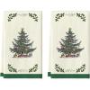 Artoid Mode Sage Green Ornaments Xmas Tree Christmas Kitchen Towels Dish Towels, 18×26 Inch Farmhouse Holiday Winter Decoration Cleaning Set of 2(Green)