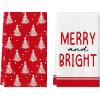 Artoid Mode Xmas Tree Christmas Kitchen Towels Dish Towels, 18×26 Inch Farmhouse Holiday Merry and Bright Winter Decoration Cleaning Set of 2