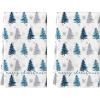 Artoid Mode Xmas Tree Christmas Kitchen Towels Dish Towels, 18×26 Inch Farmhouse Snowflakes Holiday Decoration Cleaning Set of 2(Blue)