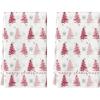 Artoid Mode Xmas Tree Christmas Kitchen Towels Dish Towels, 18×26 Inch Farmhouse Snowflakes Holiday Decoration Cleaning Set of 2(Pink)