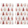Artoid Mode Xmas Tree Christmas Kitchen Towels Dish Towels, 18×26 Inch Farmhouse Snowflakes Holiday Decoration Cleaning Set of 2(Red)