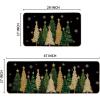 Artoid Mode Black Snowflakes Xmas Trees Christmas Kitchen Mats Set of 2, Winter Low-Profile Home Decor Kitchen Rugs for Floor – 17×29 and 17×47 Inch(Black)