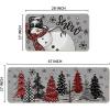 Artoid Mode Black Snowman Xmas Tree Snowflake Let It Snow Christmas Kitchen Mats Set of 2, Winter Home Decor Low-Profile Kitchen Rugs for Floor – 17×29 and 17×47 Inch(Grey)