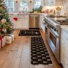 Artoid Mode Black Xmas Tree Merry Christmas Kitchen Mats Set of 2, Winter Home Decor Low-Profile Kitchen Rugs for Floor – 17×29 and 17×47 Inch(Black)