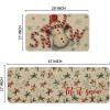 Artoid Mode Blue Candy Cane Snowman Let It Snow Winter Kitchen Mats Set of 2, Christmas Low-Profile Home Decor Kitchen Rugs for Floor – 17×29 and 17×47 Inch(Red)