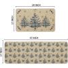 Artoid Mode Bow Tie Xmas Tree Snowflakes Christmas Kitchen Mats Set of 2, Winter Low-Profile Home Decor Kitchen Rugs for Floor – 17×29 and 17×47 Inch