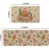 Artoid Mode Candy Gingerbread Man Ornament Gift Christmas Kitchen Mats Set of 2, Winter Low-Profile Home Decor Kitchen Rugs for Floor – 17×29 and 17×47 Inch