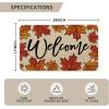 Artoid Mode Maple Leaves Welcome Fall Doormat, Autumn Home Decor Low-Profile Switch Rug Door Mat for Indoor Outdoor 17×29 Inch(Beige)