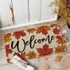 Artoid Mode Maple Leaves Welcome Fall Doormat, Autumn Home Decor Low-Profile Switch Rug Door Mat for Indoor Outdoor 17×29 Inch(Beige)
