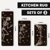 Artoid Mode Spooky Skeleton Spider Bone Orange Halloween Kitchen Mats Set of 2, Black Home Decor Low-Profile Kitchen Rugs for Floor – 17×29 and 17×47 Inch(Black)