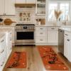 Artoid Mode Spooky Skeleton Spider Bone Orange Halloween Kitchen Mats Set of 2, Black Home Decor Low-Profile Kitchen Rugs for Floor – 17×29 and 17×47 Inch(Orange)